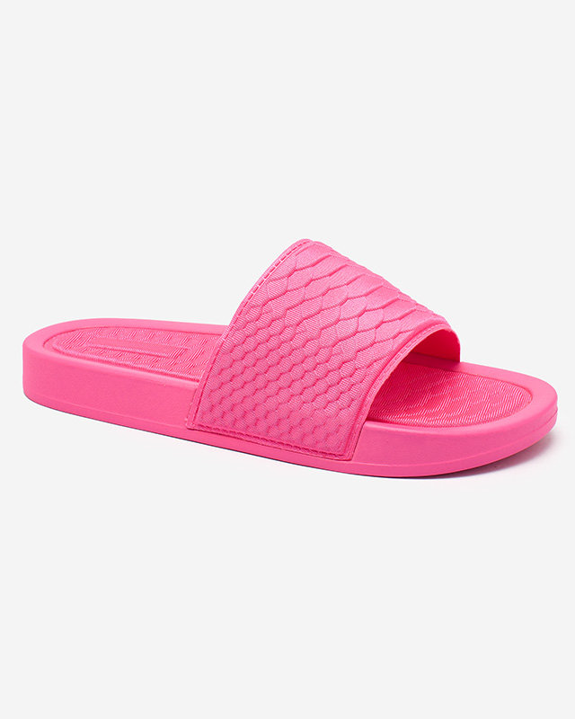 Women's fuchsia slippers with Galite embossing - Footwear
