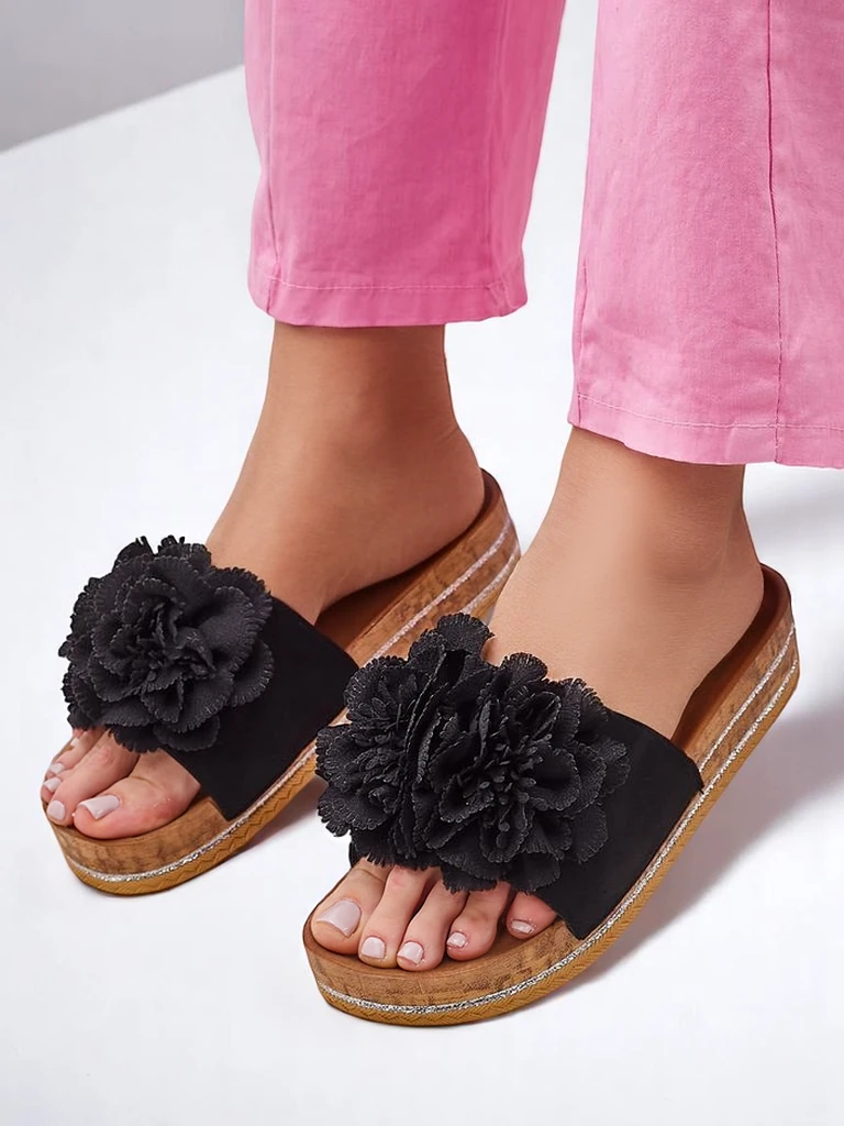 Royalfashion Women's sandals with flowers Focce