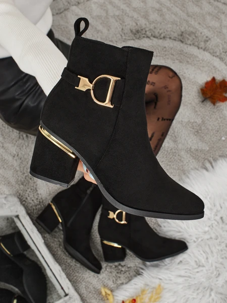 Naiste öko-seemisnahast kõrge kontsaga poolsaapad Calyssa