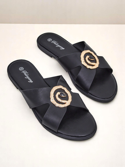 Royalfashion Women's Flat Flip-Flops Golden Step