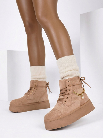 Royalfashion Women's lace-up Woruces boots