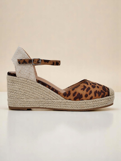 Aurelia Leopard Koturny Royalfashion damskie skóra ekologiczna camel