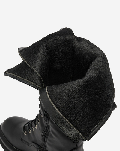 Royalfashion Black lace-up women's boots Decovbo