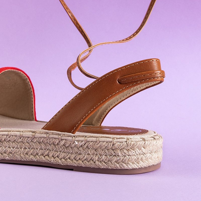 Red women's tied sandals Blisis - Footwear