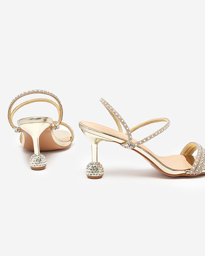 Gold lacquered slippers with low heels Lakopi - Footwear