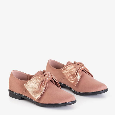 Dark pink flat heeled half shoes with bow Blasea - Footwear