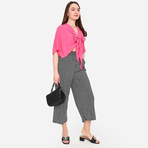 Dark pink women's short cape - Clothing