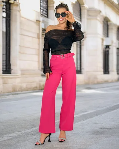 Royalfashion Женские широкие брюки из ткани