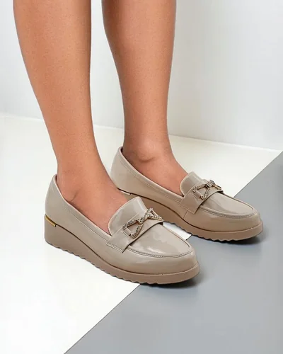 Royalfashion Women's moccasins on a low wedge Leffo