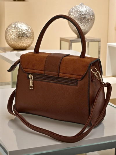 Camelia Eco-Leather and Suede Handbag
