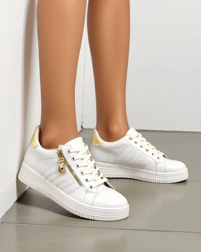 Royalfashion Sieviešu sporta sneakers ar dekoratīvo rāvējslēdzēju Evrove