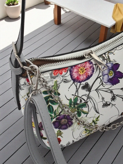 Royalfashion Small women's handbag made of eco-leather with floral print Lily Bloom