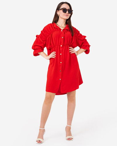 Women's short red dress- Clothing
