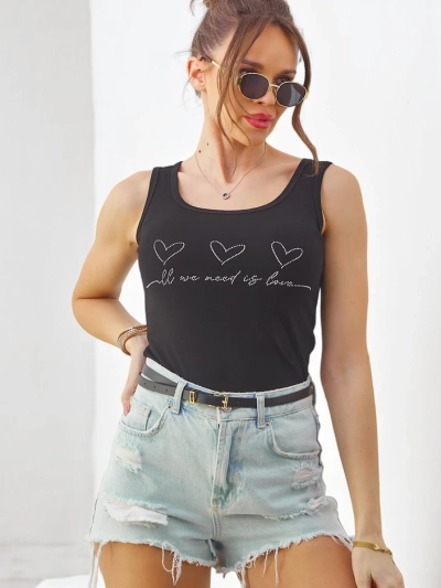 Royalfashion sieviešu kokvilnas lencīte ar sirdīm