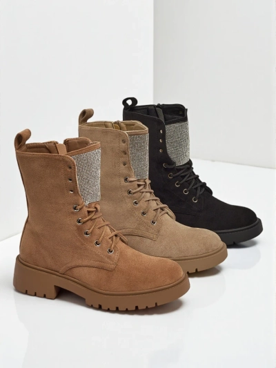 Lav Eko zamszowe sznurowane botki damskie Ferlyne