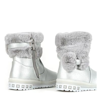 Girls 'gray glossy snow boots by Funni - Footwear