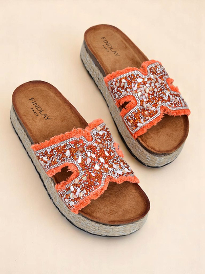 Royalfashion Women's slides with Candy Candy embellishments