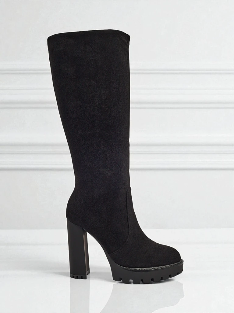 Женские сапоги из эко-замши на каблуке-столбике GaleNest
