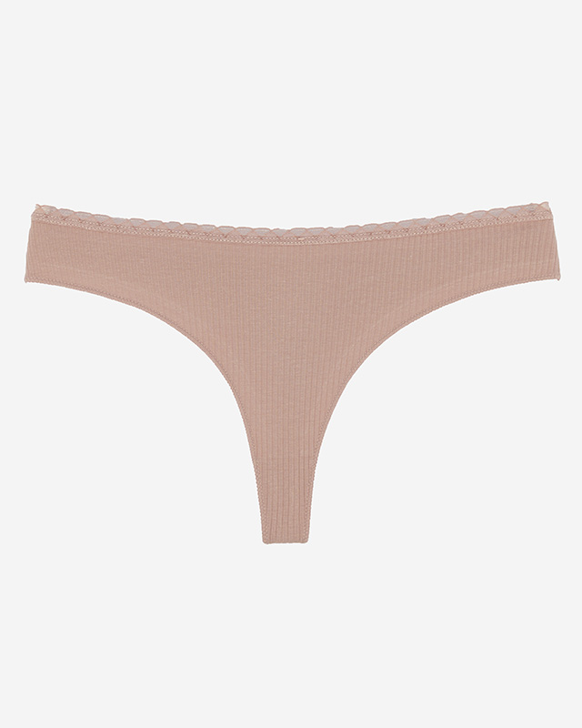 Coral women's ribbed thongs - Underwear