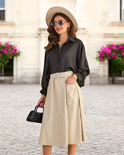 Royalfashion Sieviešu midi svārki PLUS SIZE