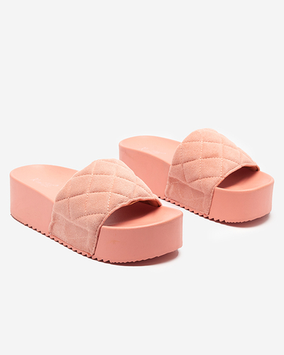 Women's coral quilted sandals on the platform Koriner - Footwear