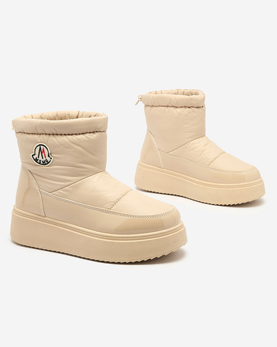 Royalfashion Women's slip-on snow boots in beige color Ademra