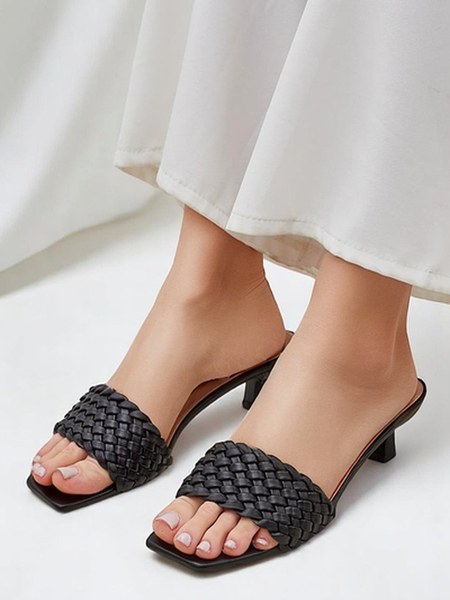 Royalfashion Woven low-heeled slides Sipenos