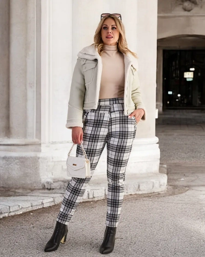 Royalfashion Warmed sieviešu tegingu bikses PLUS SIZE