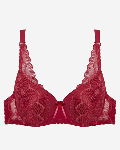 Maroon women's bra with lace- Lingerie