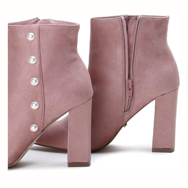 Pink boots with pearls on a high post Maya - Footwear 1