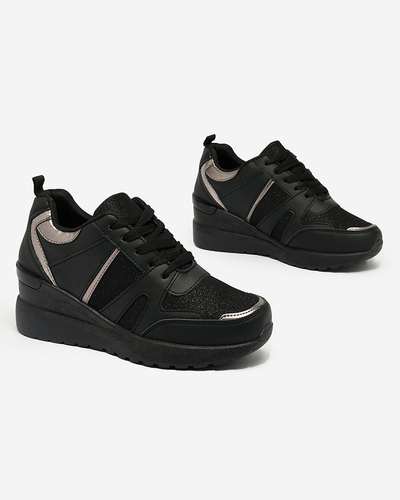 Royalfashion Beige and brown women's sports sneakers on platforms Lacyrllia