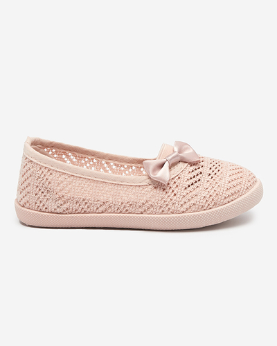 OUTLET Meiteņu pūderainas ažūras kedas ar bantīti Apllo - Shoes