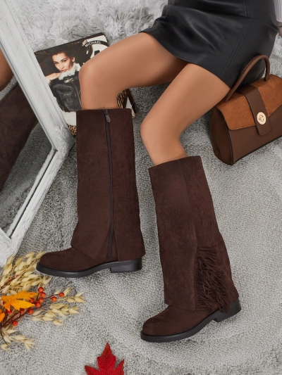 Sieviešu eko zamšādas zābaki ar Ismara virsmu