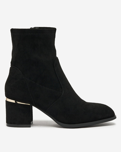 Royalfashion Black women's low stiletto boots Rejerra