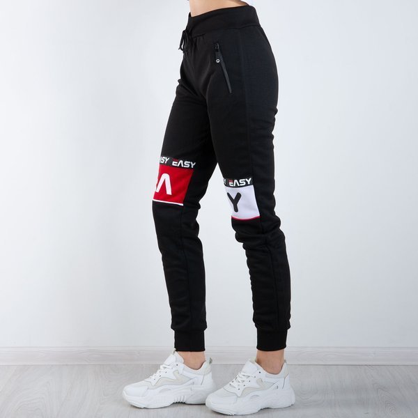 Black women's sweatpants with inscriptions - Pants 1