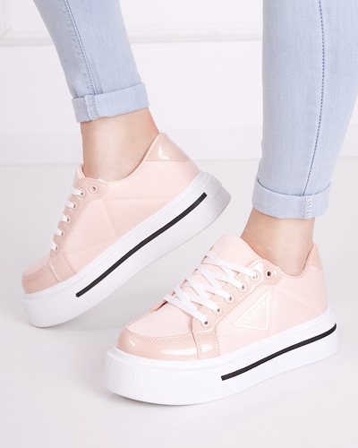 Light pink sports shoes for women with a thicker sole Rall- Footwear