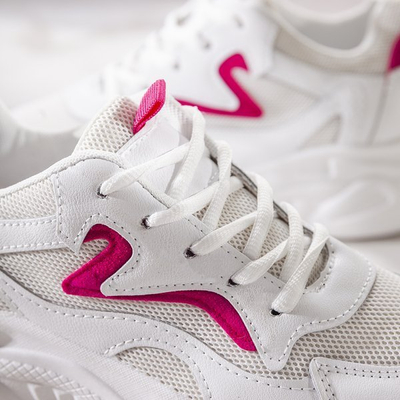 White daddy shoes with pink Mia insert - Footwear 1