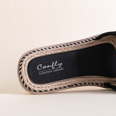 Black women's flip-flops with bow Foas - Footwear