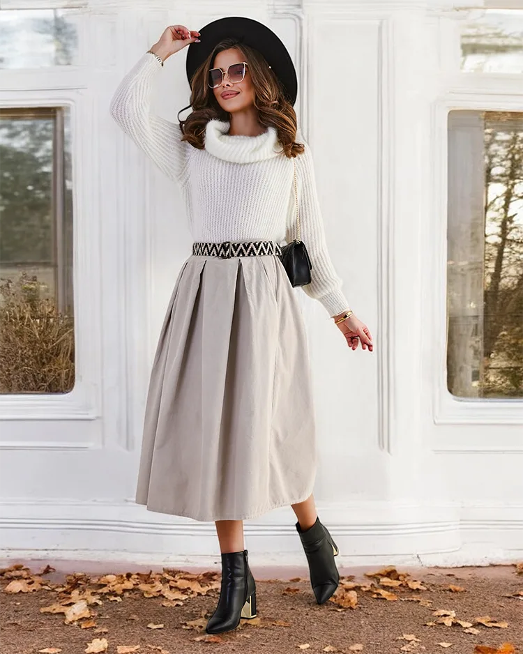 Royalfashion sieviešu vidējā garuma svārki a'la velvets