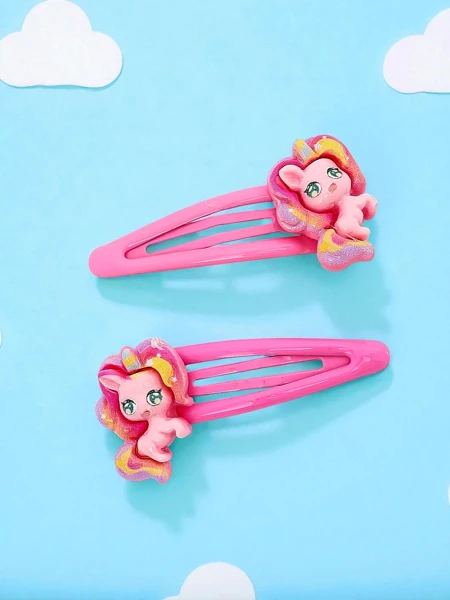 Hair clips with a unicorn
