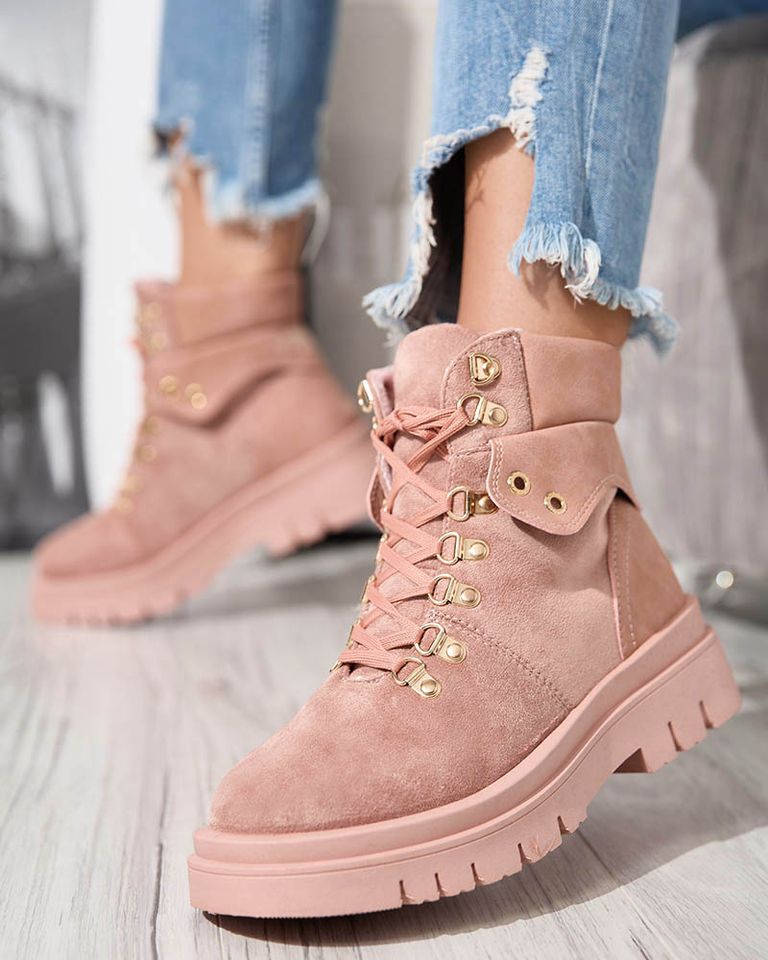 Pink women's boots insulated trappers Boserra - Footwear