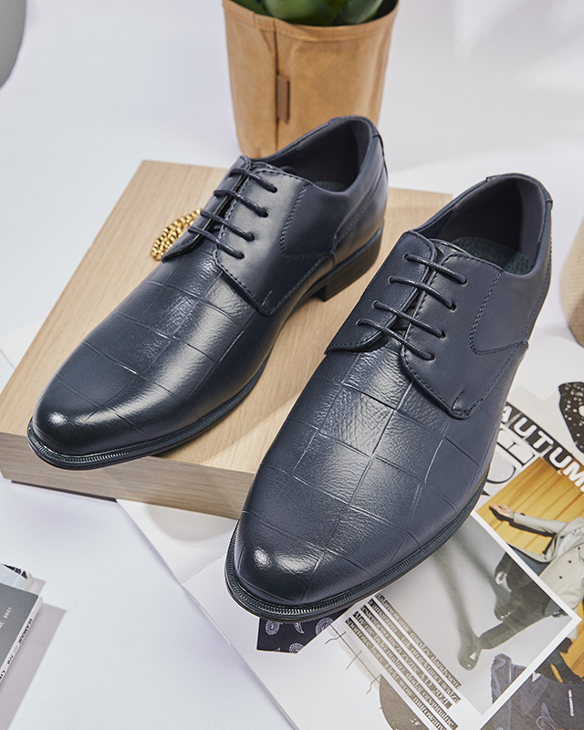 Navy blue elegant men's Elfobs half shoes- Footwear