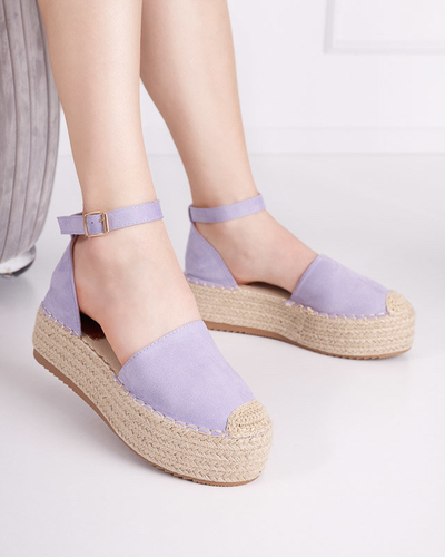 Purple women's sandals a'la espadrilles on the Olikar platform - Shoes