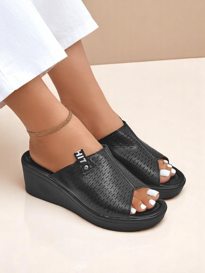 Royalfashion Women's Luna Wedge Heel Mules