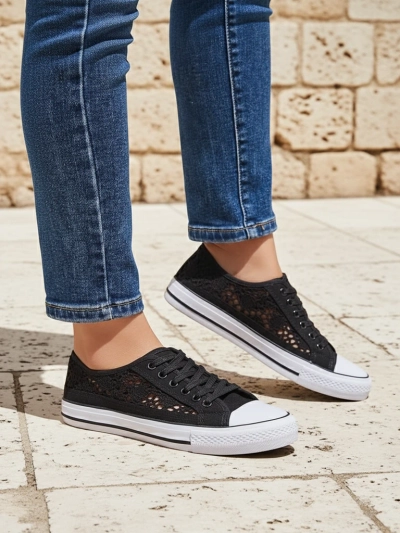 Calista Nero sieviešu sporta apavi ar mežģīnēm, elpojoši - kolekcija Vasara/Pavasaris