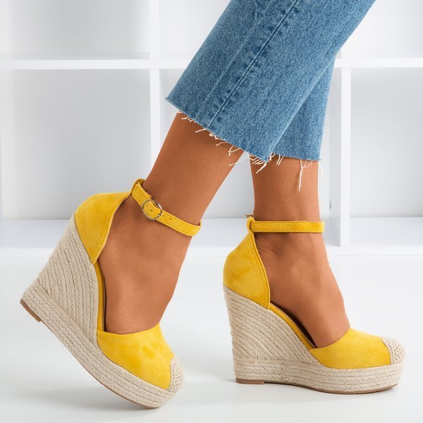 Yellow espadrilles on a wedge Miguelita - Footwear