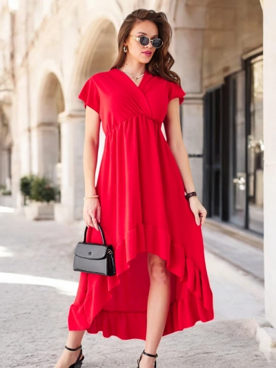 Royalfashion Women's midi dress with an asymmetrical hem