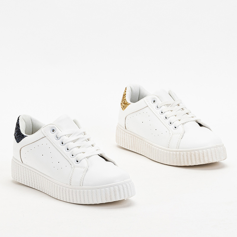 Blue and white sneakers with decorative glitter Mastirs - Footwear