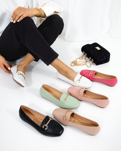 Ladies' fuchsia moccasins with Riltia decoration - Footwear