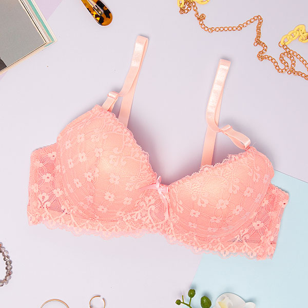 Sieviešu krūšturis ar rozā mežģīnēm - Apakšveļa